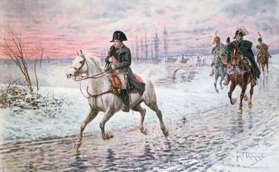 Napoleon on the Retreat from Moscow in 1812 by Jan van Chelminski